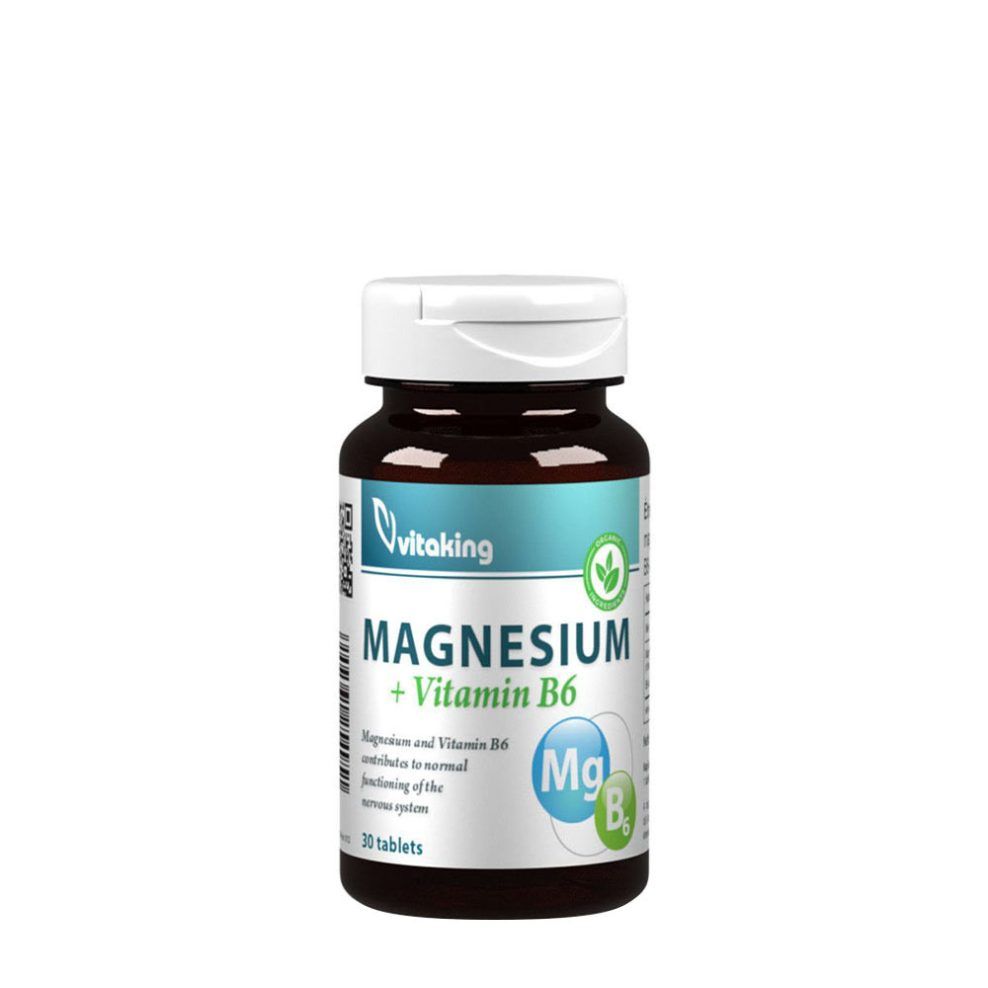 Magnézium-citrát B6-vitaminnal, Vitaking Magnesium Citrate + B6, 30 tabletta