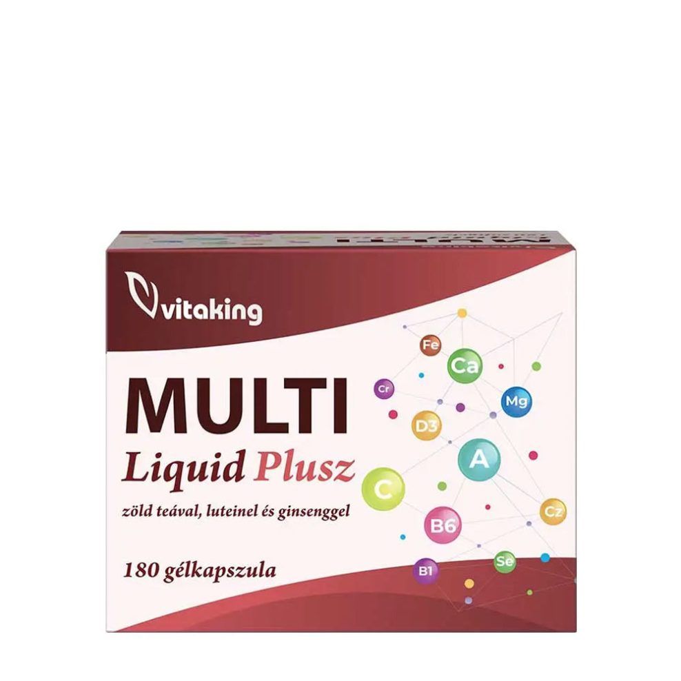 Folyékony multivitamin, Vitaking Multi Liquid Plusz Multivitamin, 180 lágykapszula