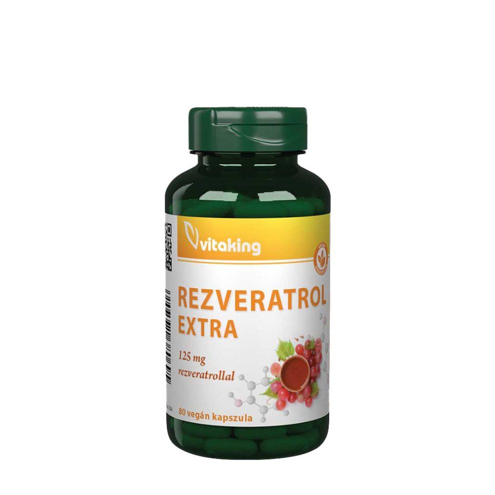 Rezveratrol 125 mg, Vitaking Resveratrol Extra 125 mg, 80 kapszula