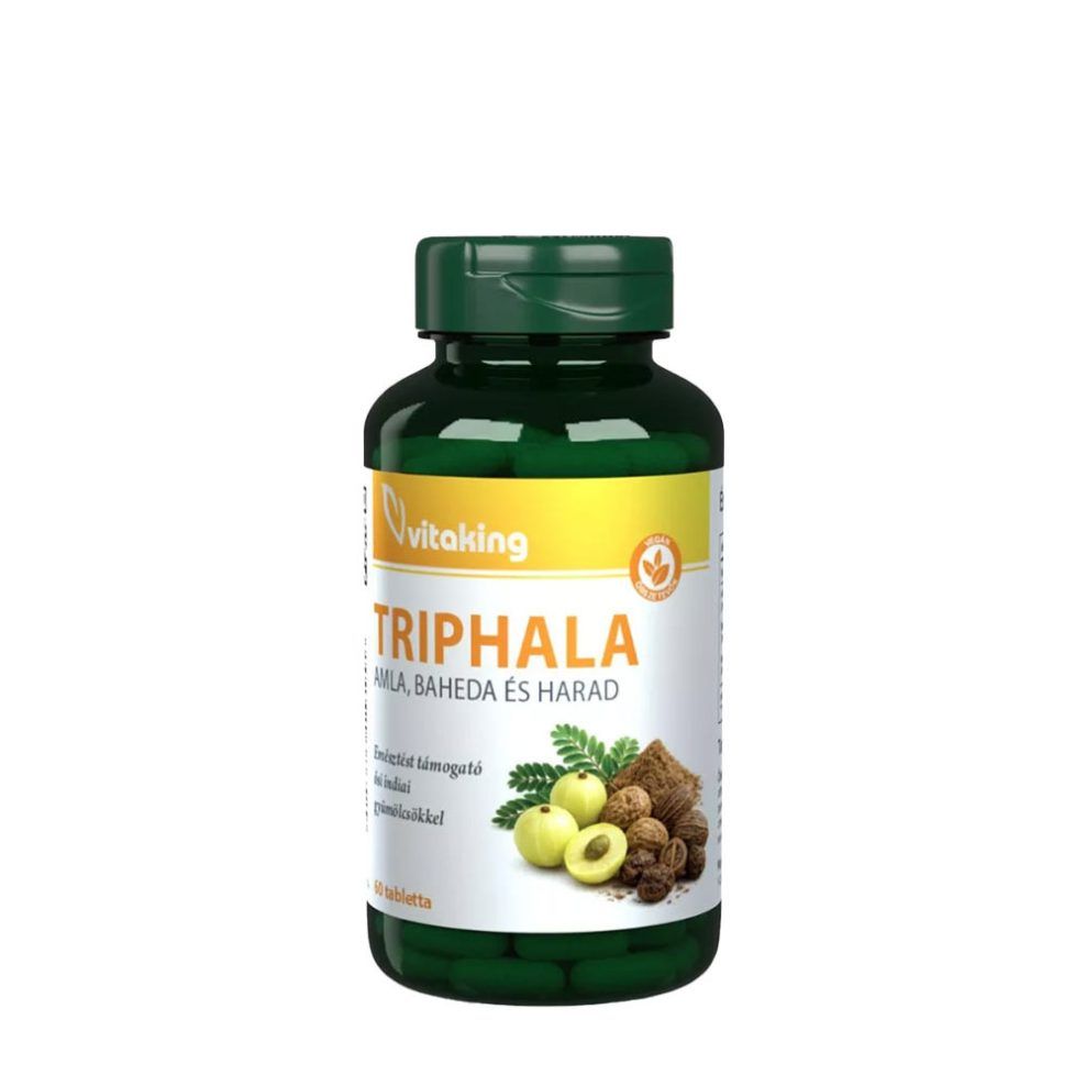Triphala gyógynövénykeverék, Vitaking Triphala, 60 tabletta