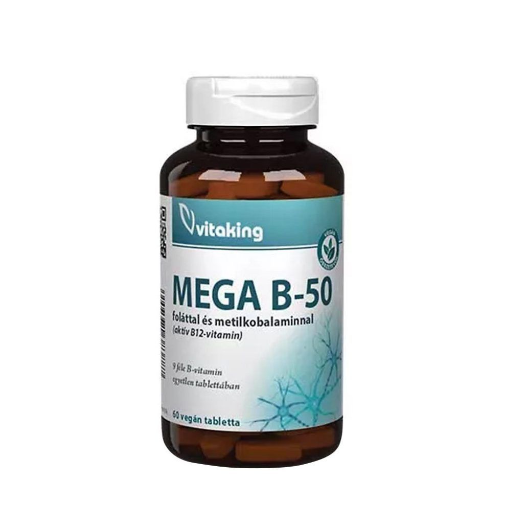 B-komplex 50 mg, Vitaking Vitamin B-50 Complex, 60 tabletta