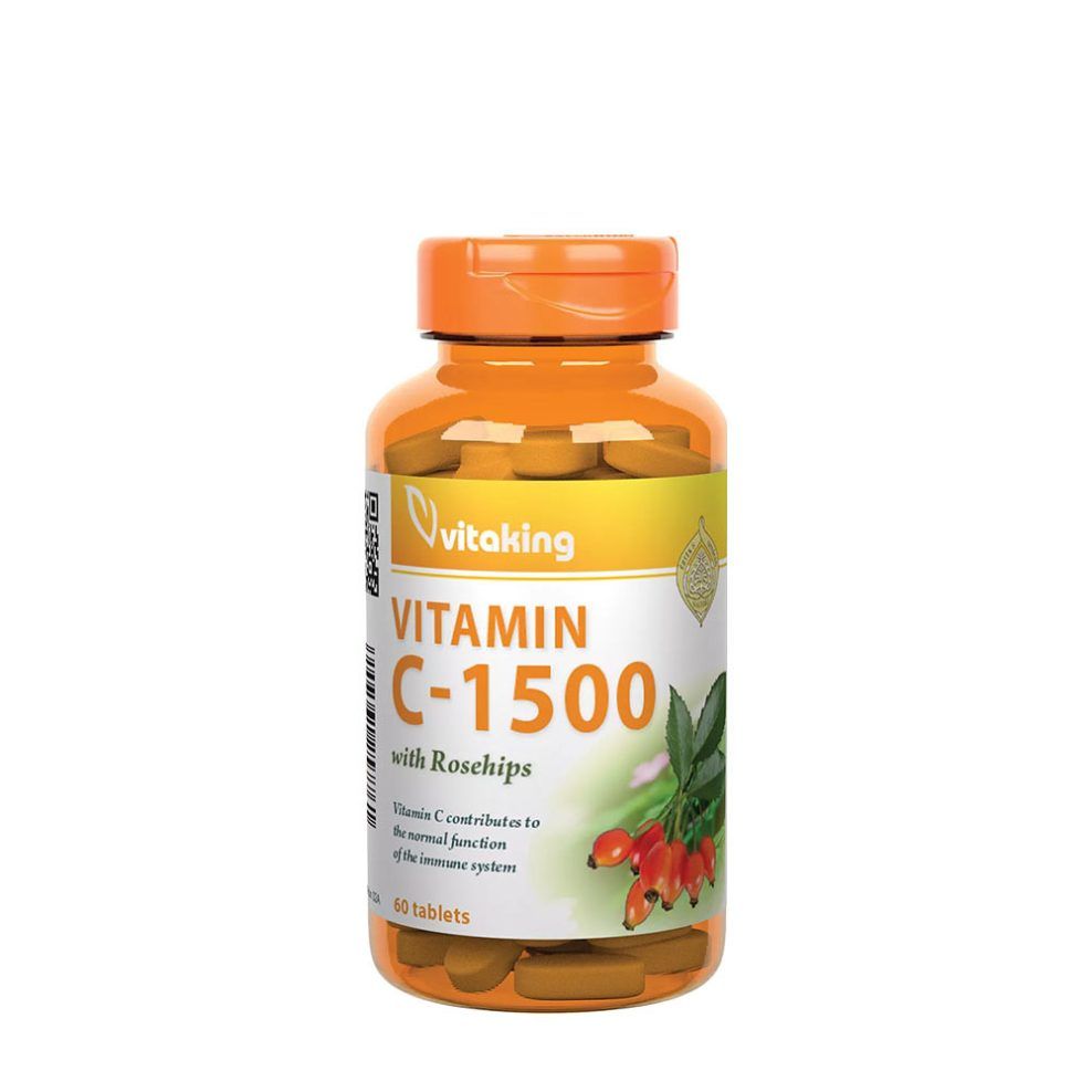 C-vitamin 1500 mg csipkebogyóval, Vitaking Vitamin C-1500 With Rosehips, 60 tabletta