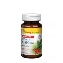 Időzített felszívódású C-vitamin 500 mg csipkebogyóval, Vitaking Vitamin C-500 Time Release with Rosehips, 100 tabletta