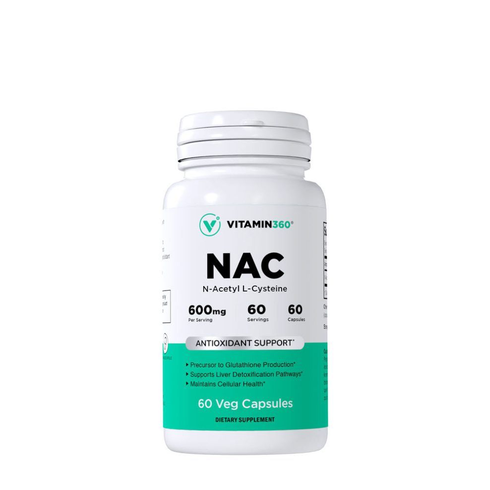 N-acetil-L-cisztein 600 mg, Vitamin360 NAC 600 mg - N-Acetyl L-Cysteine, 60 kapszula