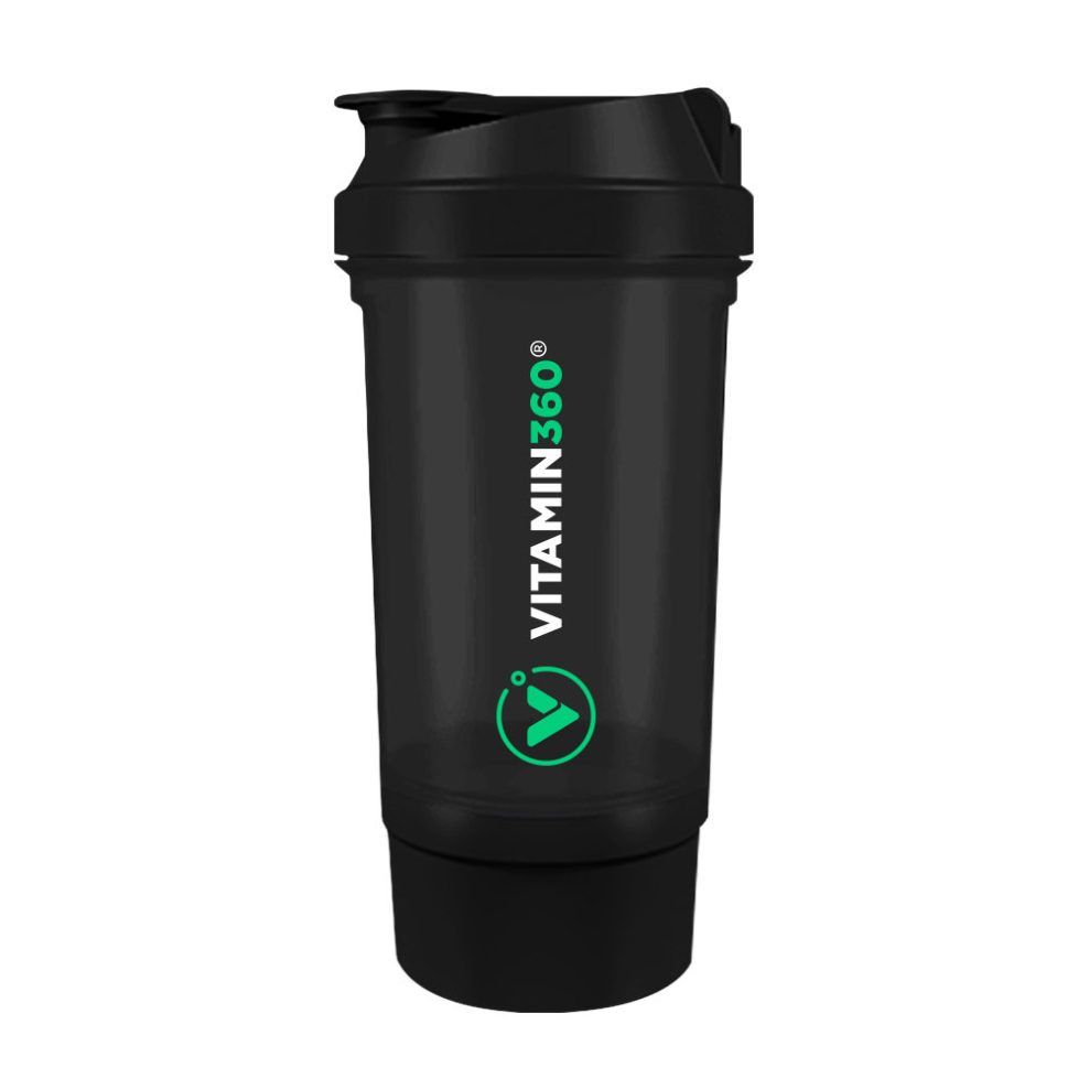 Hullám shaker, Vitamin360 Wave Shaker (500 ml + 150 ml), Black