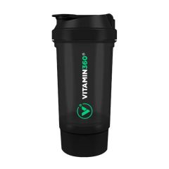 Hullám shaker, Vitamin360 Wave Shaker (500 ml + 150 ml), Black
