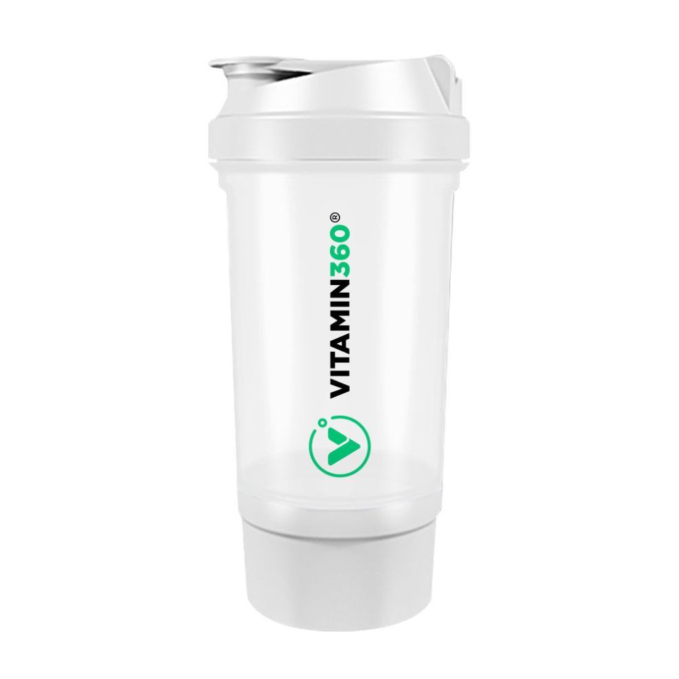 Hullám shaker, Vitamin360 Wave Shaker (500 ml + 150 ml), White