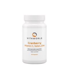 Vörösáfonya C-vitaminnal, szelénnel és cinkkel, Vitaworld Cranberry Vit C + Selenium + Zinc, 60 kapszula