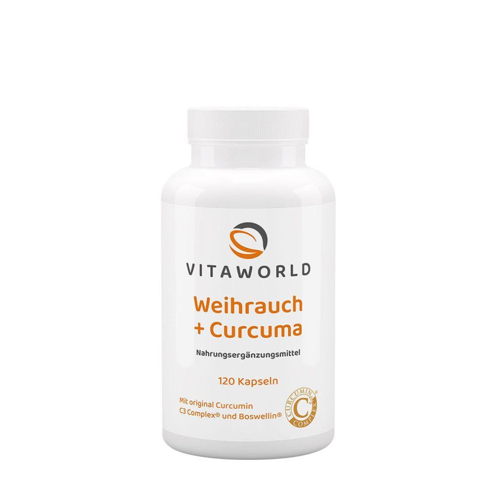 Tömjén és kurkuma, Vitaworld Frankincense + Curcuma, 120 kapszula