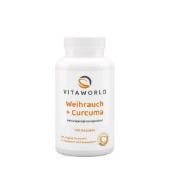Tömjén és kurkuma, Vitaworld Frankincense + Curcuma, 120 kapszula