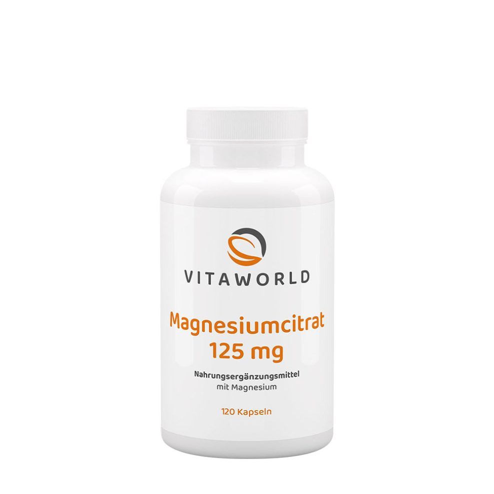 Magnézium-citrát 125 mg, Vitaworld Magnesium Citrate 125 mg, 120 kapszula
