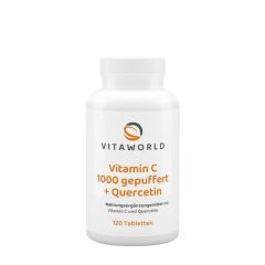 Pufferelt C-vitamin 1000 mg kvercetinnel, Vitaworld Vitamin C 1000 Buffered + Quercetin, 120 tabletta