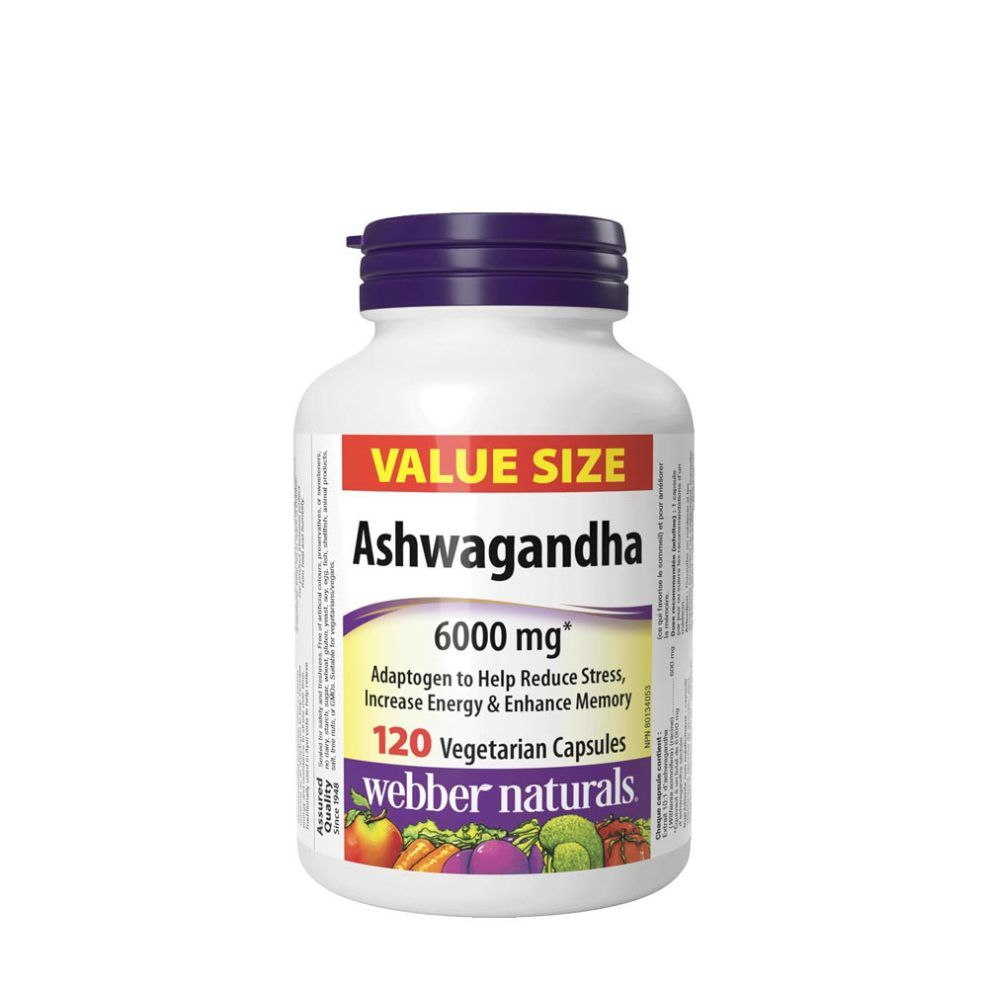 Ashwagandha 6000 mg, Webber Naturals Ashwagandha 6000 mg, 120 kapszula