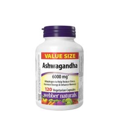 Ashwagandha 6000 mg, Webber Naturals Ashwagandha 6000 mg, 120 kapszula