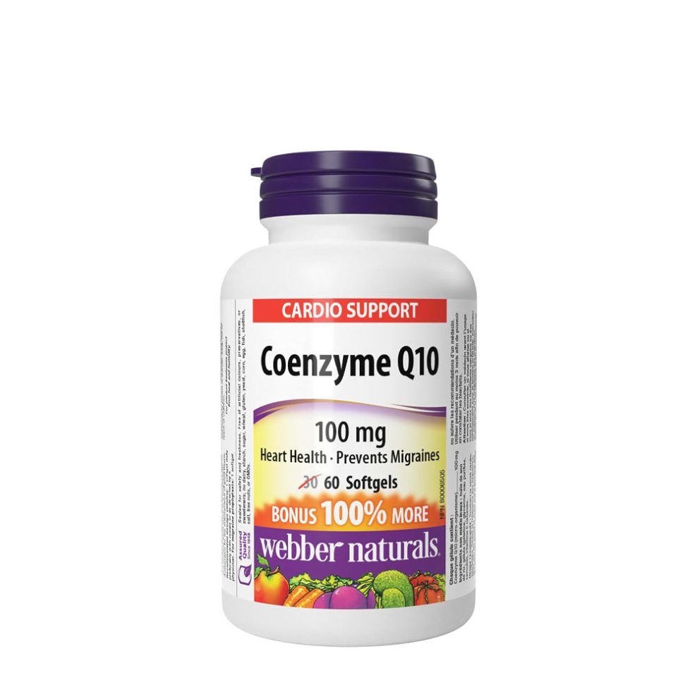 Q10 koenzim 100 mg, Webber Naturals Coenzyme Q10 100 mg, 60 lágykapszula