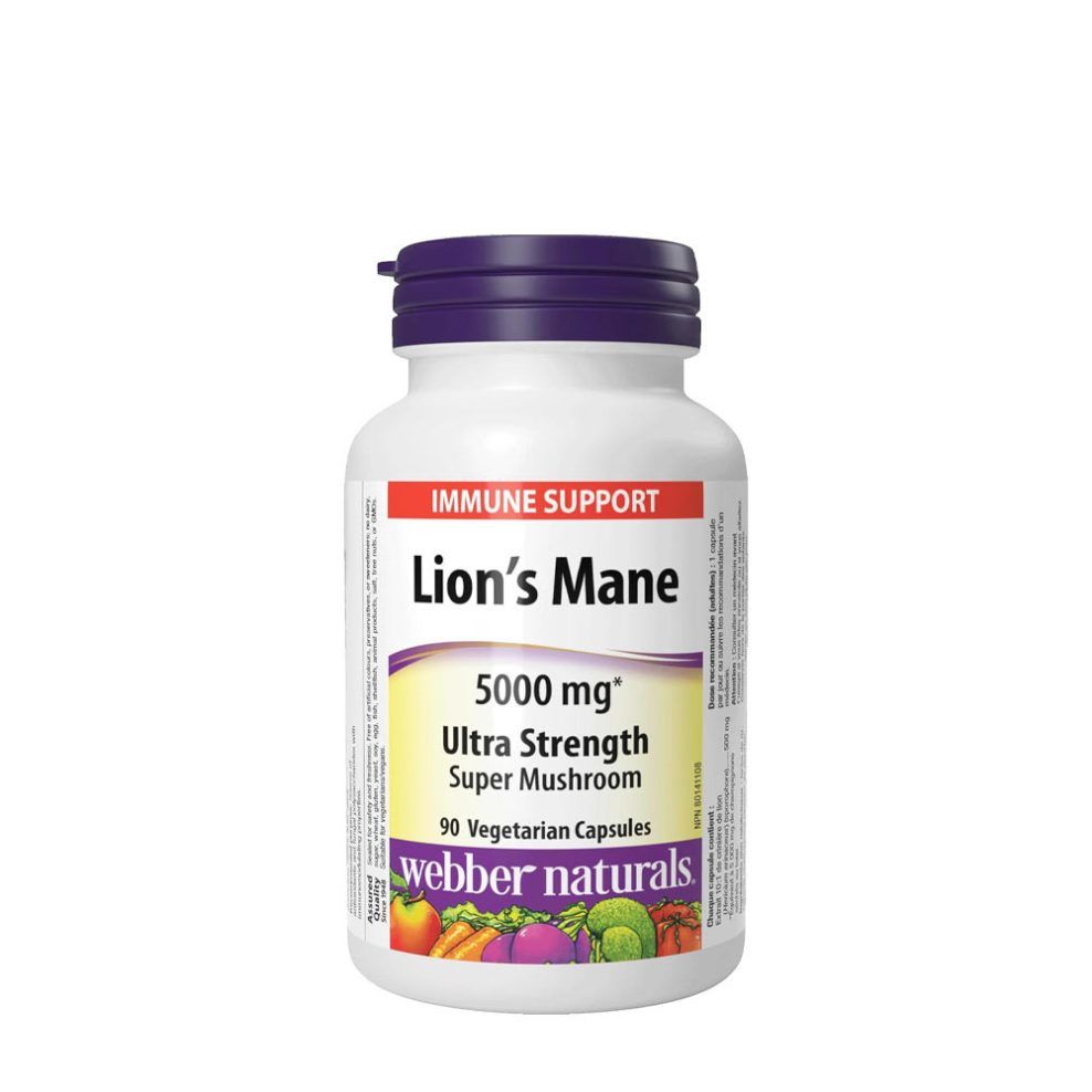 Süngomba 5000 mg, Webber Naturals Lion's Mane 5000 mg, 90 kapszula