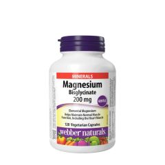 Magnézium-biszglicinát 200 mg, Webber Naturals Magnesium Bisglycinate 200 mg, 120 kapszula