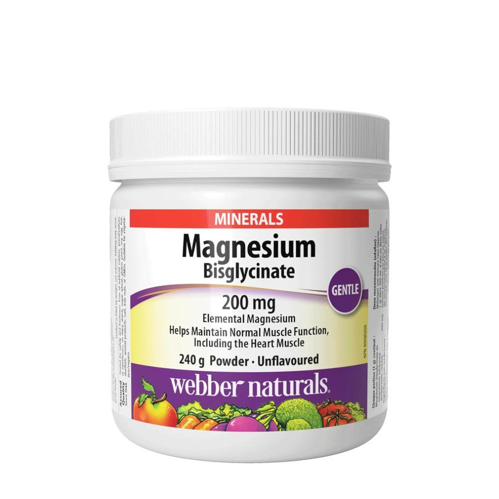 Magnézium-biszglicinát 200 mg, Webber Naturals Magnesium Bisglycinate 200 mg, 240 g