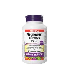 Magnézium-biszglicinát 200 mg, Webber Naturals Magnesium Bisglycinate 200 mg, 60 kapszula