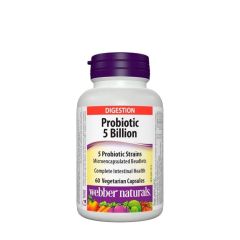 Probiotikum 5 milliárd CFU 5 törzzsel, Webber Naturals Probiotic 5 Billion 5 Probiotic Strains, 60 kapszula
