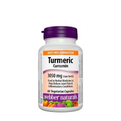 Kurkuma-kurkumin 3050 mg, Webber Naturals Turmeric Curcumin 3050 mg, 60 kapszula