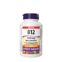 B12-vitamin metilkobalamin 1000 µg, Webber Naturals Vitamin B12 Methylcobalamin 1000 mcg, 80 tabletta