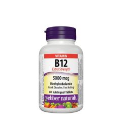 B12-vitamin metilkobalamin 5000 µg, Webber Naturals Vitamin B12 Methylcobalamin 5000 mcg, 60 tabletta