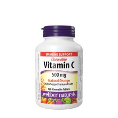 C-vitamin 500 mg, Webber Naturals Vitamin C 500 mg Natural Orange, 120 rágótabletta, narancs íz