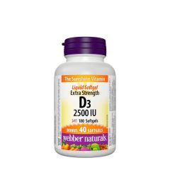 D3-vitamin 2500 NE, Webber Naturals Vitamin D3 2500 IU, 180 lágykapszula