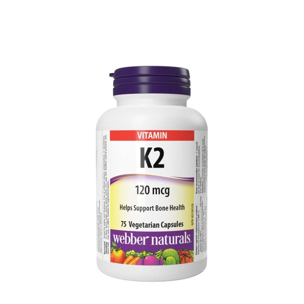 K2-vitamin 120 µg, Webber Naturals Vitamin K2 120 mcg, 75 kapszula